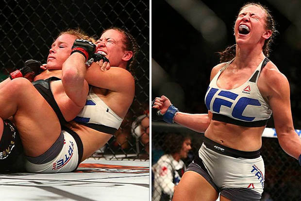 Miesha Tate choking Holly Holm