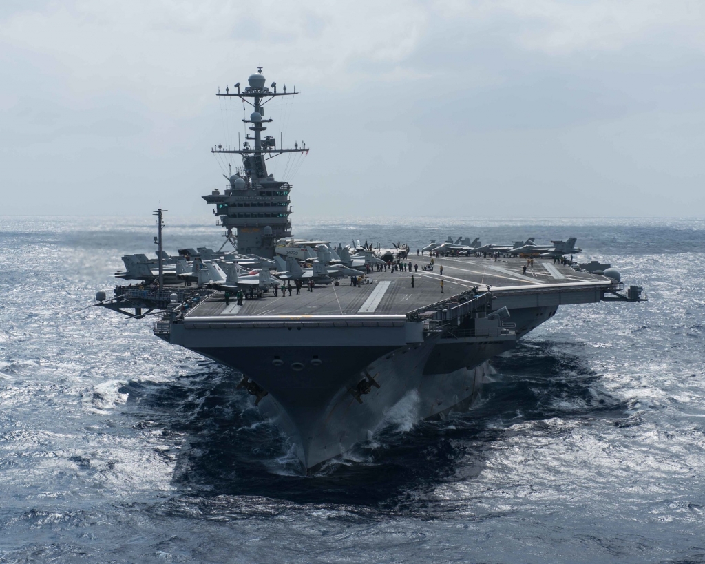 USS John C. Stennis sails through the Philippine Sea on Feb. 25