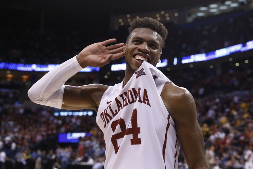 Mar 20 2016 Oklahoma City OK USA Oklahoma Sooners guard Buddy Hield celebrates defeating the Virginia Commonwealth Rams 85-81 during the second round of the 2016 NCAA Tournament at Chesapeake Energy Arena. Mandatory Credit Kevin Jairaj-USA TODA