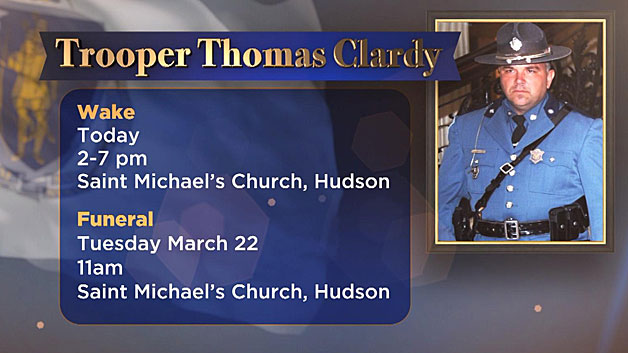 Wake Monday, Funeral Tuesday for Mass. State Trooper Thomas Clardy