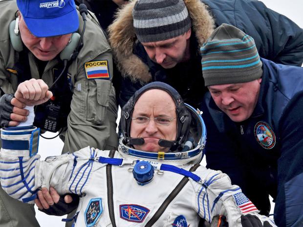 NASA astronaut returns from a year in space