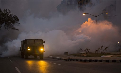 Authorities are fumigating in an attempt to prevent the spread of zika chikungunya and dengue