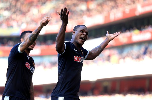 Odion Ighalo celebrates scoring the first goal