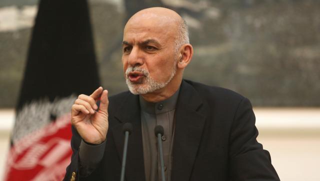 Afghan President Ashraf Ghani speaks during a news conference in Kabul