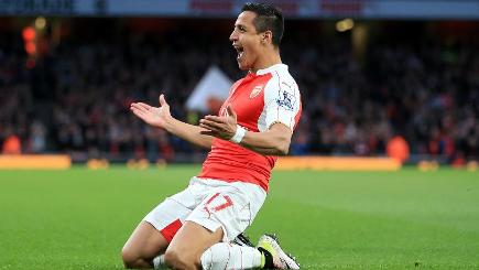 Arsenal's Alexis Sanchez celebrates scoring their first goal