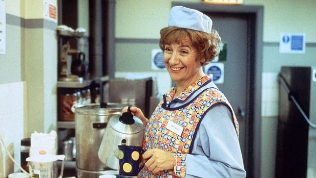 Victoria Wood as'Bren, in the 1990s comedy Dinner Ladies