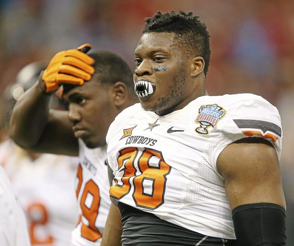 BUY THIS IMAGEOklahoma State's Emmanuel Ogbah warms up before the Sugar Bowl in New Orleans La. on Friday