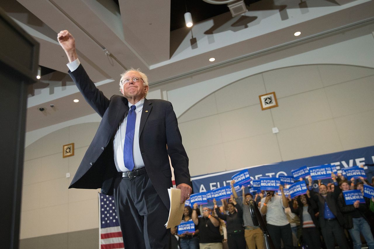 Bernie Sanders in Wisconsin on Monday.     Scott Olson  Getty Images