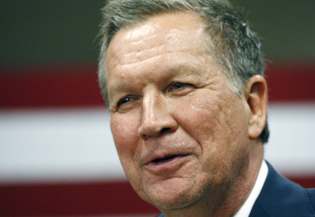 Republican presidential candidate Ohio Gov. John Kasich speaks about his Super Tuesday primary results following a Central Mississippi Republican Party fund raising dinner in Jackson Miss. Tuesday