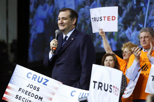 Republican presidential candidate Sen. Ted Cruz R-Texas speaks at the Colorado Republican State Convention in Colorado Springs Saturday