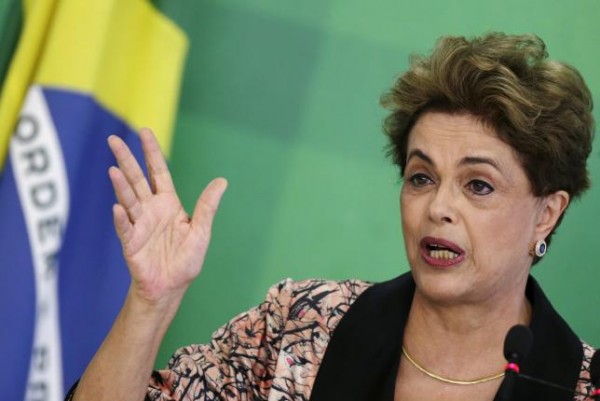 Brazil's President Dilma Rousseff gestures during a news conference for foreign journalists at Planalto Palace in Brasilia Brazil