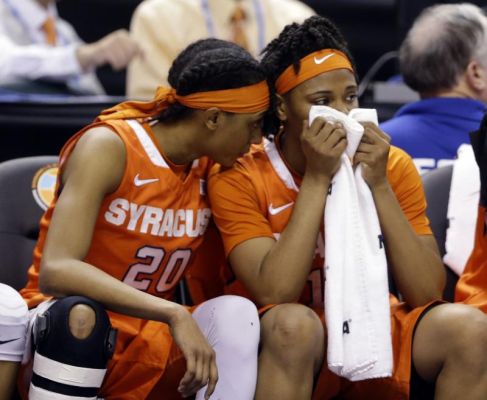 Syracuse's Brittney Sykes and teammate Cornelia Fondren