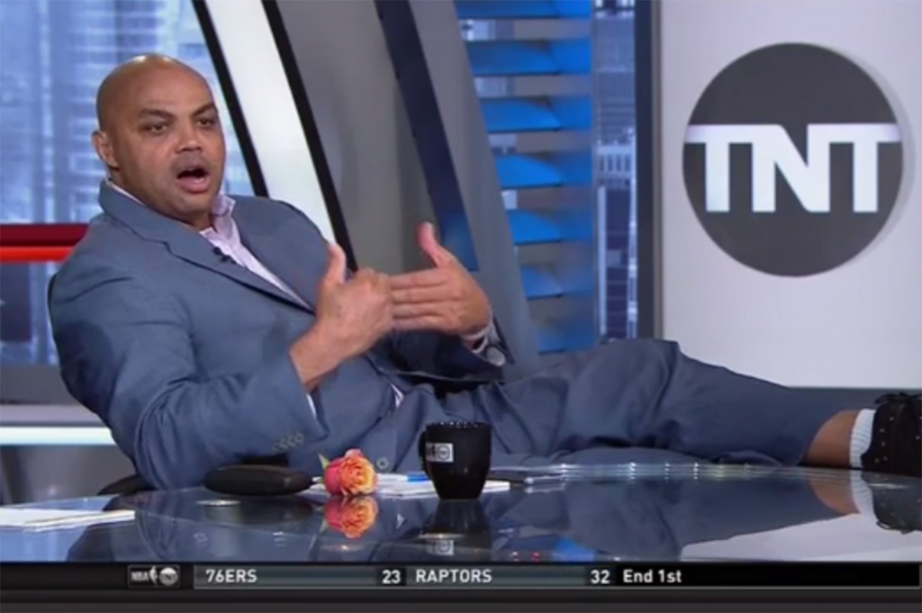 Charles Barkley kicked his Nikes up on the ‘NBA on TNT’ desk and thanked Kobe Bryant