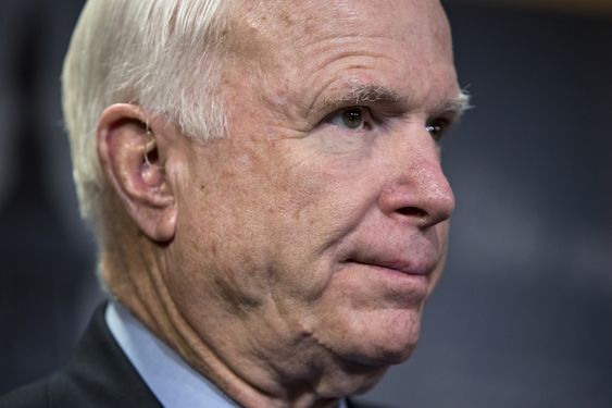 Senate Armed Services Committee Chairman Sen. John McCain R-Ariz. participates in a news conference on Capitol Hill in Washington. A proponent of a robust response to contain China's territorial ambitions