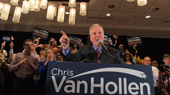 Bethesda MD. He is in a tight primary race with Donna Edwards for the Maryland U.S. Senate seat vacated by Barbara Mikulski who is retiring. (Phot