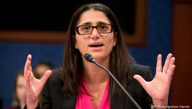 Hurley Medical Center Pediatric Residency Program Director Dr. Mona Hanna Attisha speaks during a House Democratic Steering and Policy Committee hearing on The Flint Water Crisis on Capitol Hill in Washington. (AP P