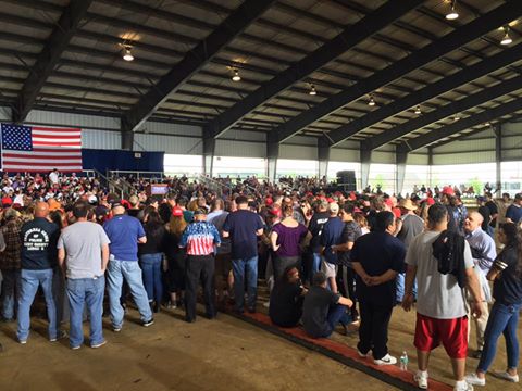 Crowds on hand ahead of Donald Trump's campaign rally Friday at the Delaware State Fairgrounds in Harrington Del