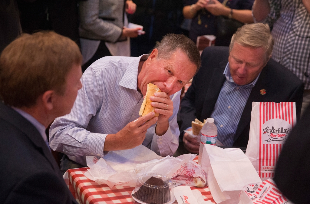 John Kasich eating