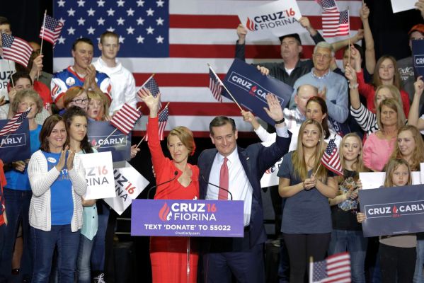 Carly Fiorina joins presidential candidate Ted Cruz