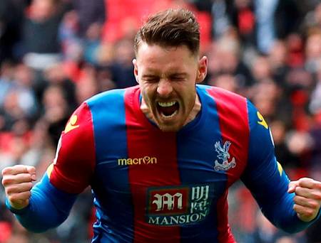 Crystal Palace's Connor Wickham celebrates scoring their second goal