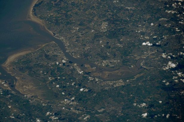 Astronaut Tim Peake tweeted this spectacular image which shows Runcorn and Widnes to the east