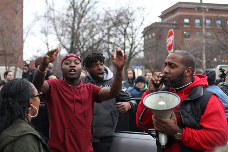 Protesters multiplied at Elliot Park prior to marching on the Hennepin County Government Center