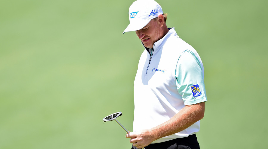 Ernie Els of South Africa during the first round of the 2016 Masters Tournament in Augusta Georgia