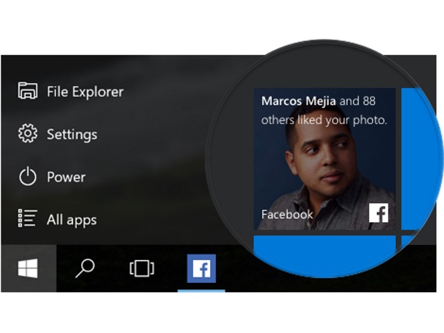 FacebookWindows10LiveTile