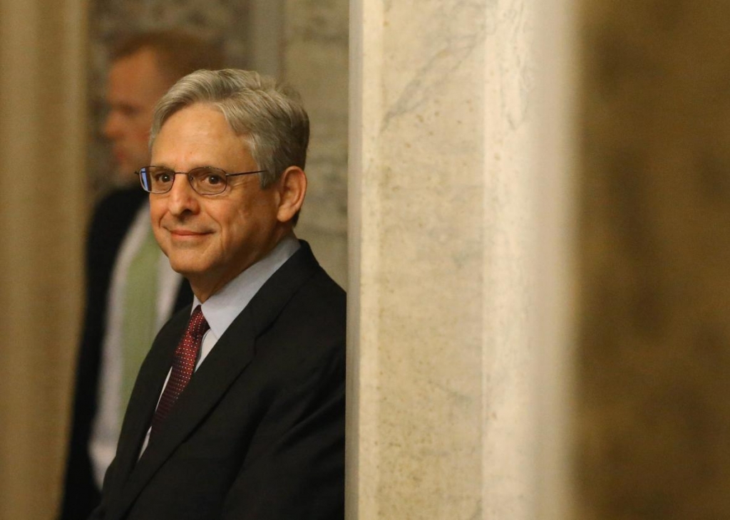 Garland leans against wall still waiting for a hearing. Mark Wilson  Getty Images