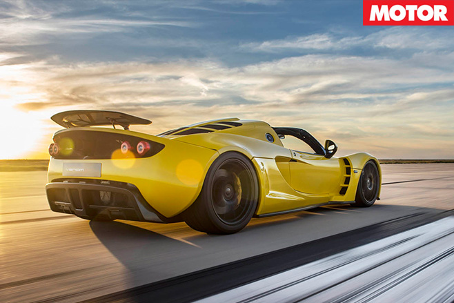 Hennessey Venom GT Spyder rear driving