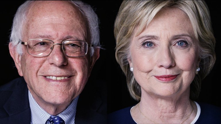 2016 presidential candidates Bernie Sanders and Hillary Clinton