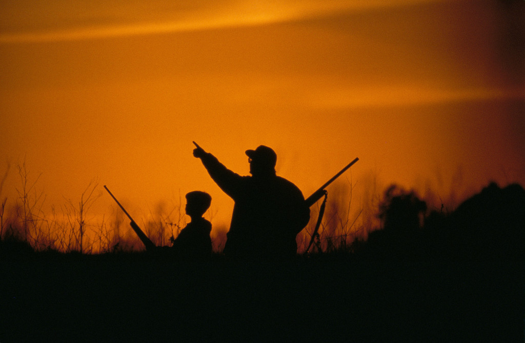 Hunting at sunset