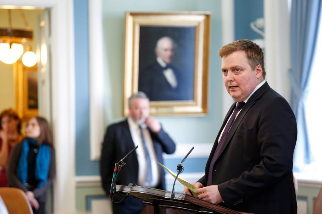 Iceland's Prime Minister Sigmundur David Gunnlaugsson speaks during a parliamentary session in Reykjavik on Monday