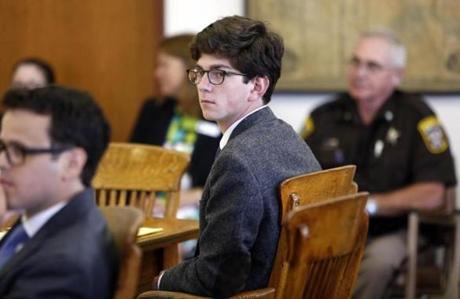 St. Paul’s School graduate Owen Labrie in a courtroom in Concord N.H. last year