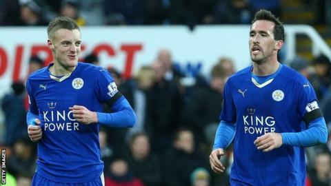 Jamie Vardy and Christian Fuchs