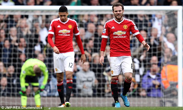 Juan Mata and Chris Smalling show their frustration as Manchester United lose at White Hart Lane