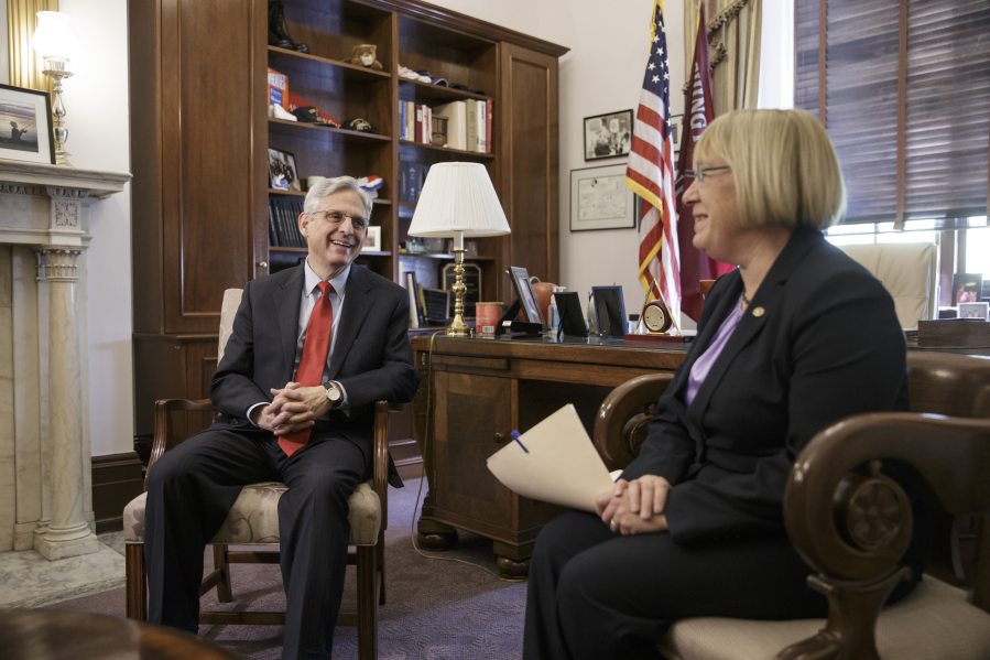 Judge Merrick Garland meets Wednesday with Sen. Patty Murray D-Wash. on Capitol Hill