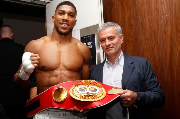 Jose Mourinho with Anthony Joshua