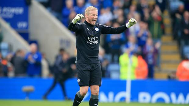 Leicester goalkeeper Kasper Schmeichel is keeping his feet firmly on the ground