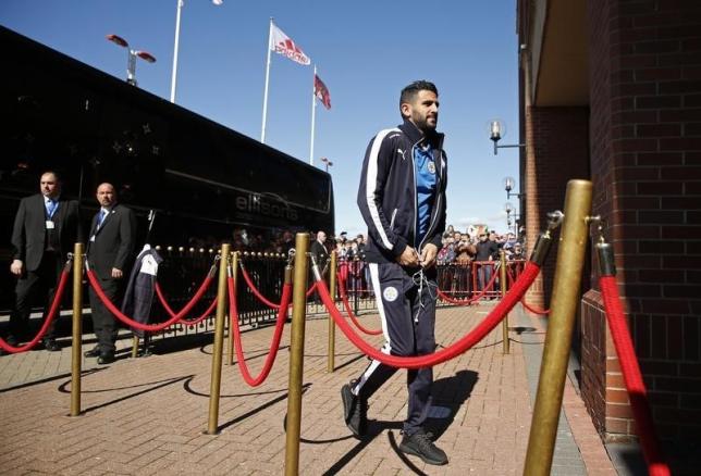 Leicester's Riyad Mahrez arrives. Action Images via Reuters  Lee SmithLivepic