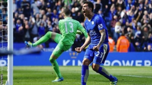 Leonardo Ulloa strikes Leicester's second