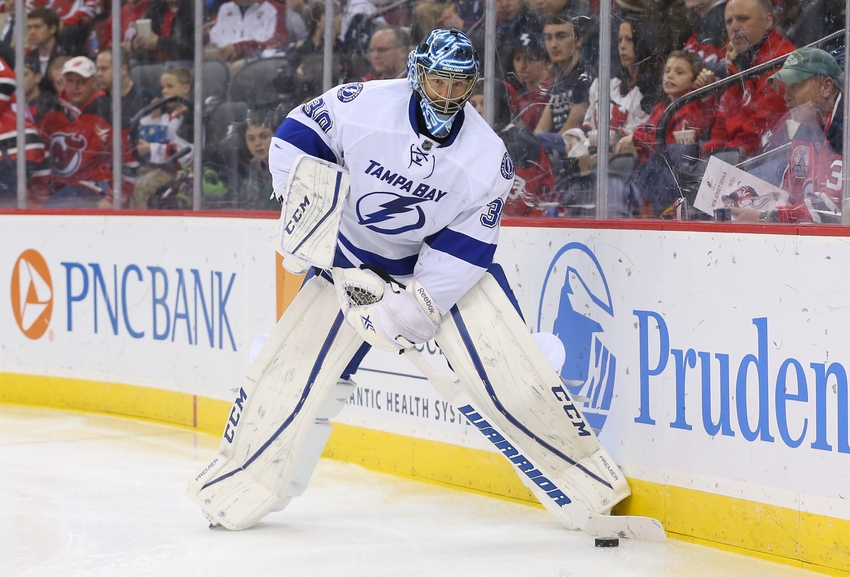 Apr 7 2016 Newark NJ USA Tampa Bay Lightning goalie <a rel=