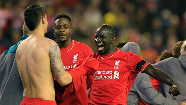 Liverpool's Dejan Lovren left and Liverpool's Joe Gomez celebrate after winning the Europa League quarterfinal second leg soccer match between Liverpool FC and Borussia Dortmund in Liverpool. |AP