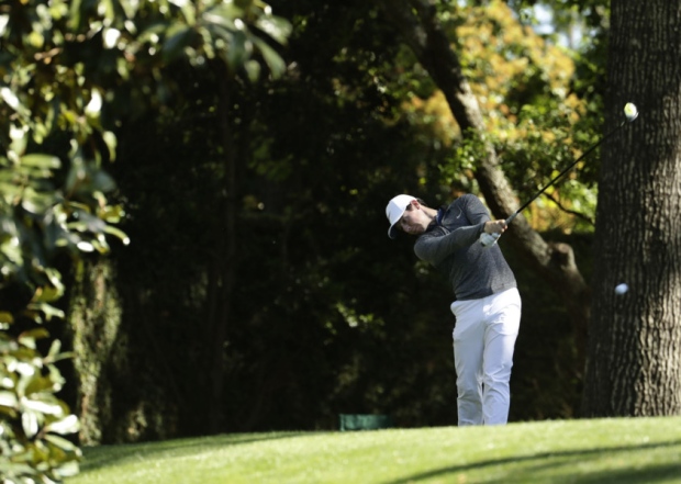 Rory Mc Ilroy during practice at Augusta for the Masters