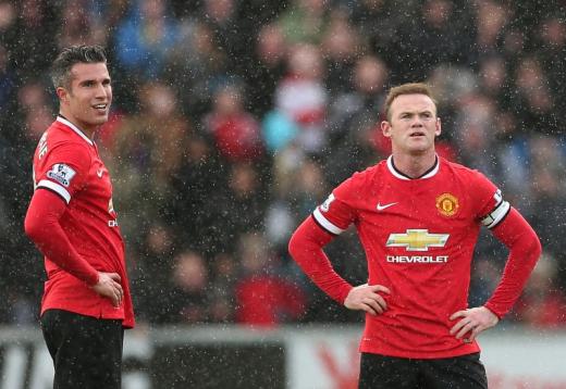 Robin van Persie with Wayne Rooney