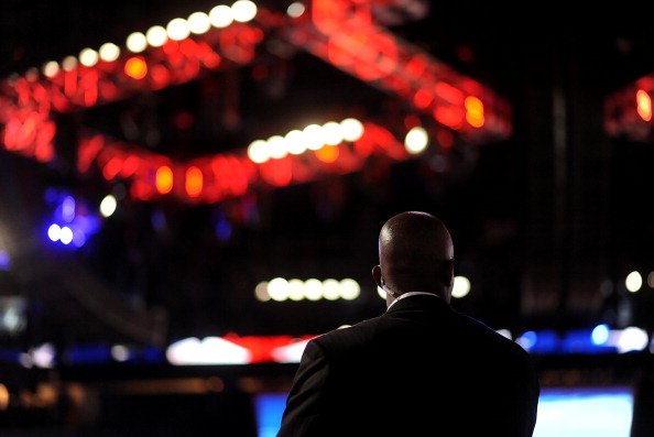 A U.S. secret service agent stands at the Republican National Convention in Tampa Florida U.S. on Wednesday Aug. 29 2012