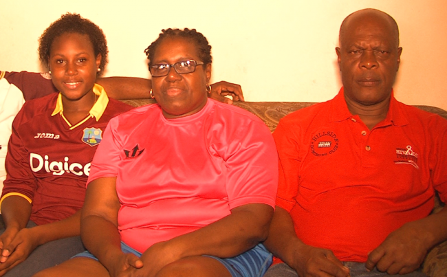 Members of the Brathwaite clan including sister Chantelle mother Joycelyn and father Chesterfield