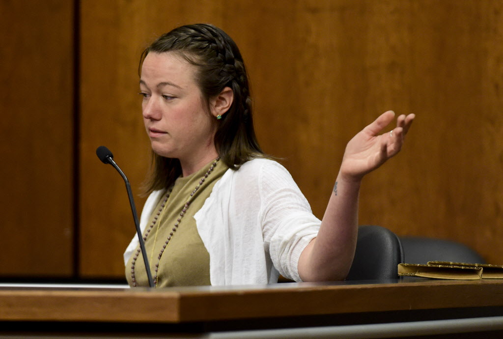 Michelle Wilkins gestures during the