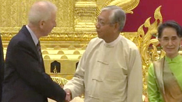 Stephane Dion President Htin Kya Aung San Suu Ki