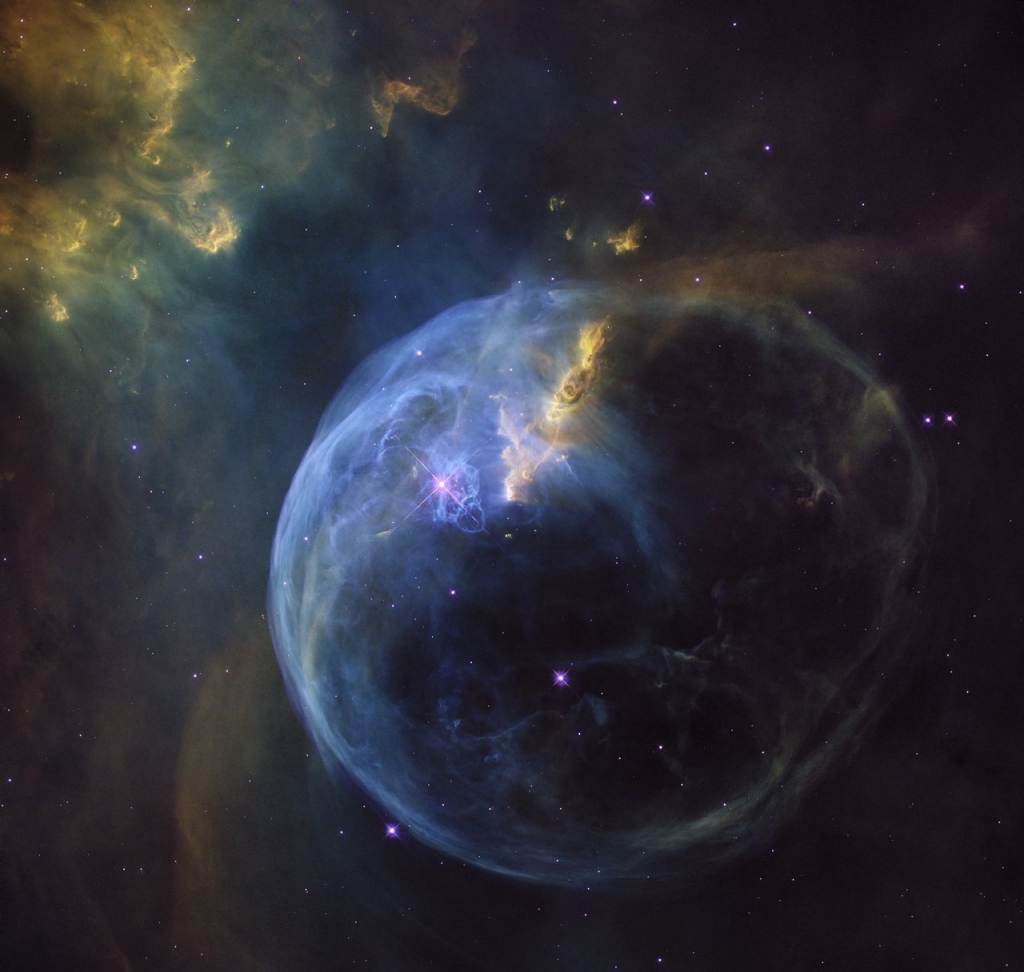 NASA ESA Hubble Heritage Team The Bubble Nebula also known as NGC 7653 is an emission nebula located 11,000 light-years away